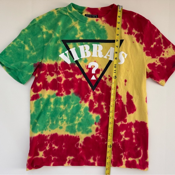Guess Vibras Tie-Dye Logo Tee | Rasta Colors | Size M - Picture 2 of 5